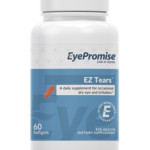 EyePromise EZ Tears Ocular supplements.  White pill bottle with blue label.  